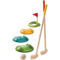 PlanToys PlanToys Kinder Mini-Golf Komplettset aus recyceltem Kautschukholz, 9-teilig Maße 3 x 8 x 53,4 cm – Produktbild 1 von 1