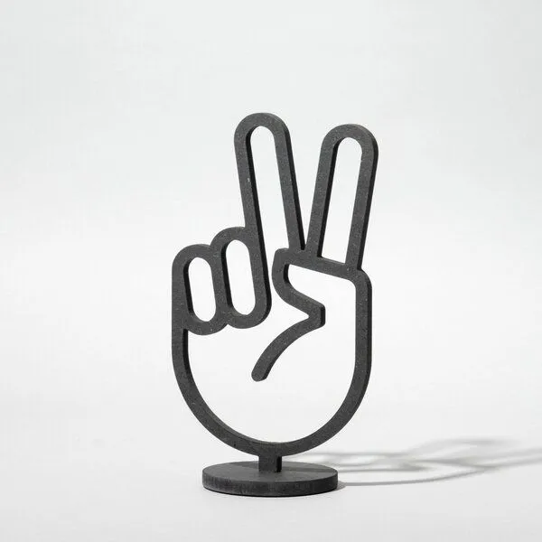 Fyngers Fyngers Dekorationsobjekt gefräst aus Valchromat - Modell Peace – Produktbild 2 von 2