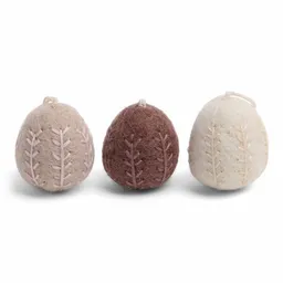 Gry & Sif Gry & Sif Filz-Ostereier rose bestickt 3er Set – Produktbild 1 von 1