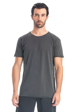 RAVENS VIEW IBIZA RAVENS VIEW IBIZA Herren vegan T-Shirt Runder Wildkragen Anthrazit – Produktbild 1 von 1