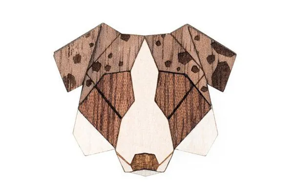 BeWooden BeWooden Brosche aus Holz Australian Shepherd Dog – Produktbild 1 von 4