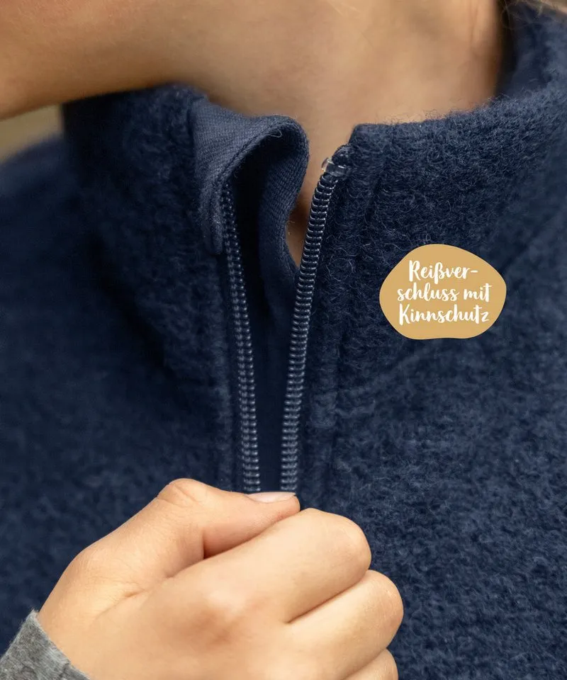 Ehrenkind Funktionsweste Walkweste für Kinder aus Bio-Schurwolle, Kinderweste (Weste für Jungen & Mädchen) Weste für Kinder aus 100% Schurwolle, Grau, – Produktbild 4 von 5