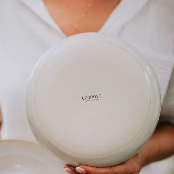 Econovo Econovo Keramikschüssel Groß 19cm, Weiss-grau (weiss), – Produktbild 4 von 4