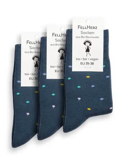 FellHerz FellHerz 3er Pack Kuschel-Socken mit Bio-Baumwolle Konfetti – Produktbild 1 von 1