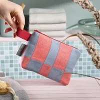 nahtur design nahtur-design Kosmetiktasche aus 100% Leinen | Kleine Leinentasche, No_17 (blau), – Produktbild 1 von 1