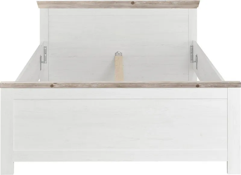 Home affaire Bett Florenz Doppelbett Landhausstil Bettgestell (100,140 oder 180/200cm), aus FSC®-zertifiziertem Holzwerkstoff, in 3 Breiten, Weiß, – Produktbild 1 von 8