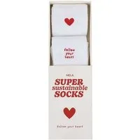 MELA Gerippte Socken Stickerei 2 Paare | von MELA | Fairtrade & GOTS zertifiziert, Weiss / herz folgen, – Produktbild 1 von 1