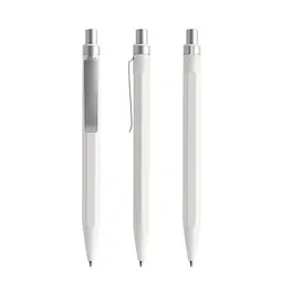 prodir prodir QS50 PMS Push Kugelschreiber, White-Silver satin finish, Weiß / silber, – Produktbild 1 von 1