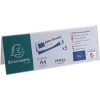 Exacompta 5er Pack Exacompta Tischnamensschilder "Exacryl" horizontal, aus PMMA, DIN A4 quer – Produktbild 1 von 1
