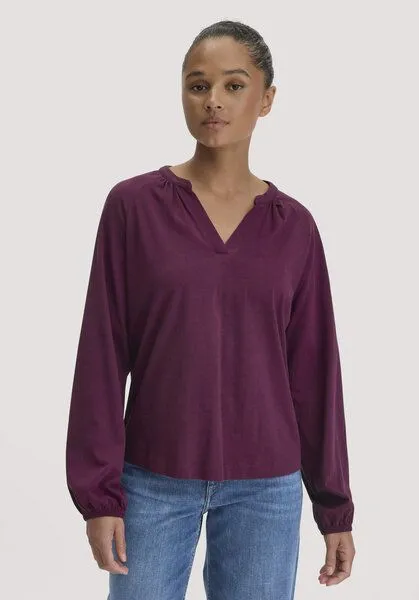 hessnatur hessnatur Jersey-Bluse Relaxed aus reiner Bio-Baumwolle, Fuchsia, – Produktbild 1 von 4