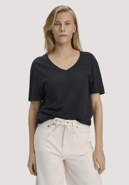 hessnatur hessnatur T-Shirt Oversize aus Leinen und Bio-Baumwolle, Schwarz, – Produktbild 1 von 5