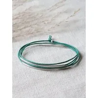 pikfine pikfine Tube Armband “Tingval” // silber, Smaragd, – Produktbild 1 von 1