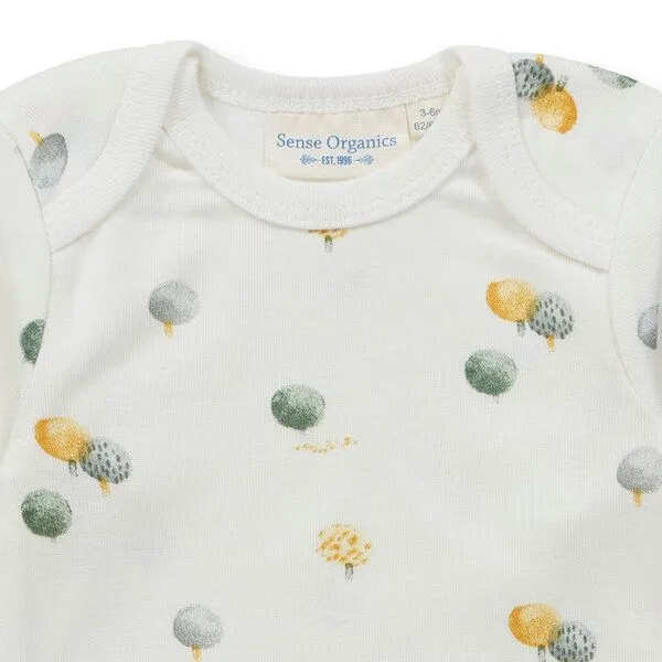Sense Organics sense-organics Baby Body mit Baumdruck, Modell YVON, Weiß mit bäumen, – Produktbild 3 von 4