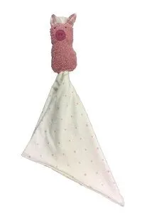 Pat und Patty Pat und Patty Personalisertes Schmusetuch/Schnuffeltuch , Greifling "Schwein" ,Farbe : rosa, 100 % Baumwolle-kbA – Produktbild 2 von 5