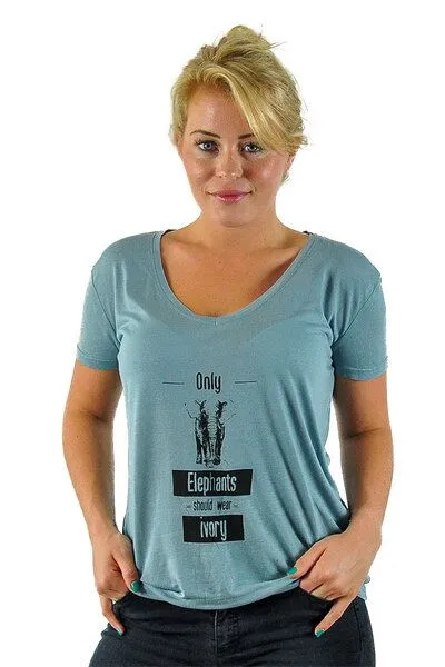 Human Family Human Family Damen Modal Shirt "Only Elephants should wear Ivory" – Produktbild 1 von 4