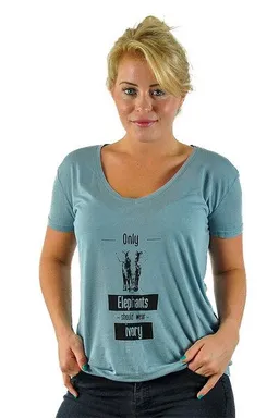 Human Family Human Family Damen Modal Shirt "Only Elephants should wear Ivory" – Produktbild 1 von 1