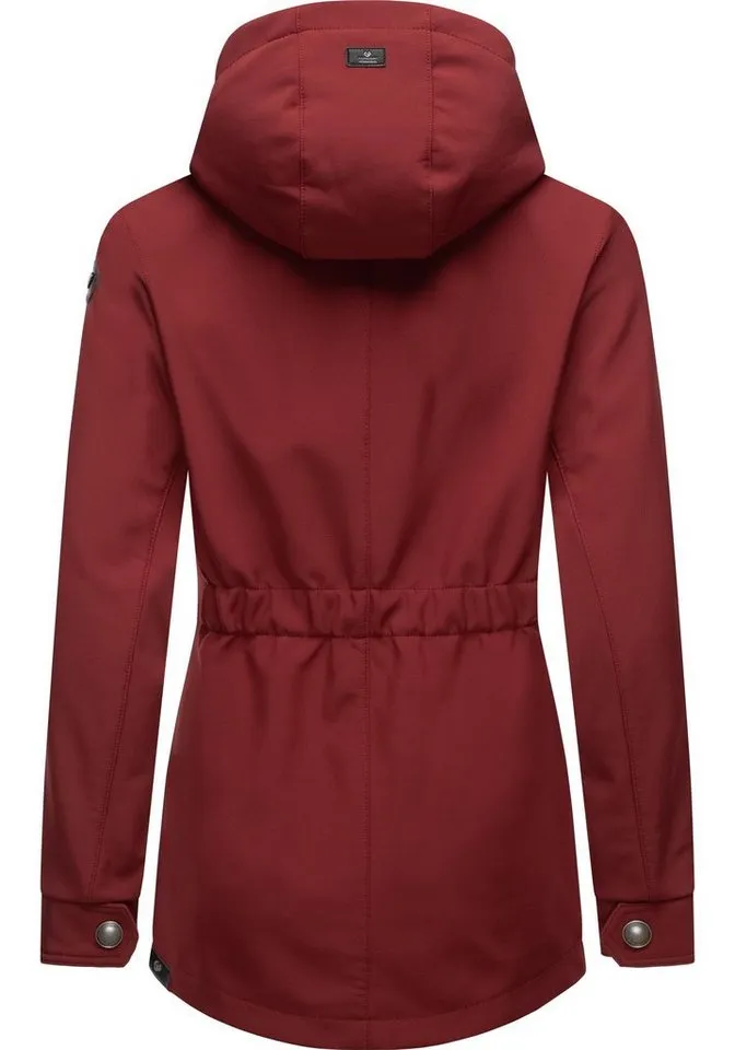 ragwear ragwear Softshelljacke Monadde Softshell Praktische wasserabweisende Softshell Damenjacke, Rot, – Produktbild 4 von 4