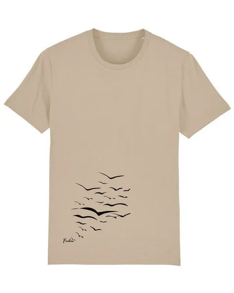 Human Family Human Family Bio Unisex T-Shirt "Create - Free Birds" in verschiedenen Farben, Sand, – Produktbild 2 von 2