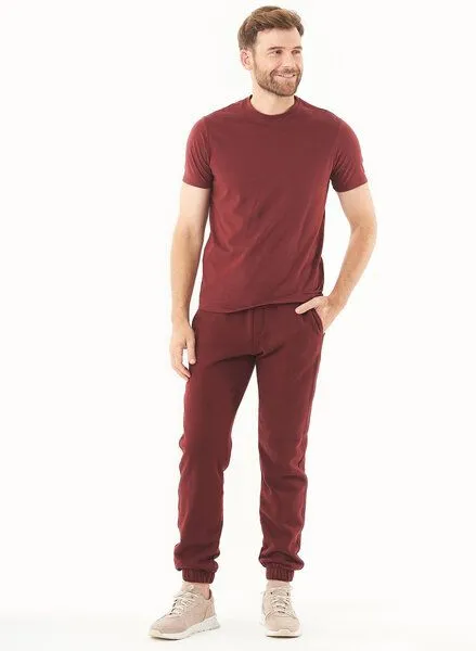 ORGANICATION ORGANICATION ESSENTIALS - PARSSA - Soft Touch Sweathose aus Bio-Baumwolle, Rot(bordeaux), – Produktbild 2 von 4