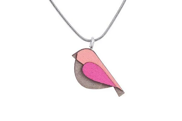 BeWooden BeWooden Holzanhänger Pink Bird Pendant – Produktbild 1 von 3
