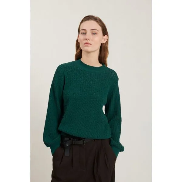 Basic Apparel Basic Apparel Strickpullover JODA aus Bio-Baumwolle, Grün (rain forest), – Produktbild 1 von 1