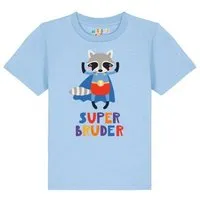 watabout kids watabout.kids T-Shirt Kinder Waschbär Superbruder, Blue soul, – Produktbild 1 von 1