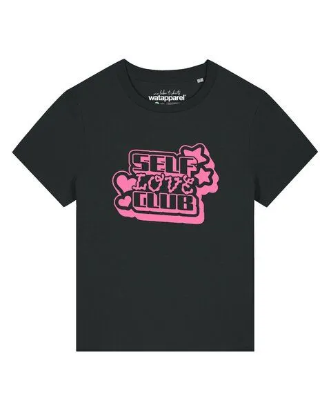 watapparel watapparel T-Shirt Frauen Self love Club, Black, – Produktbild 1 von 2