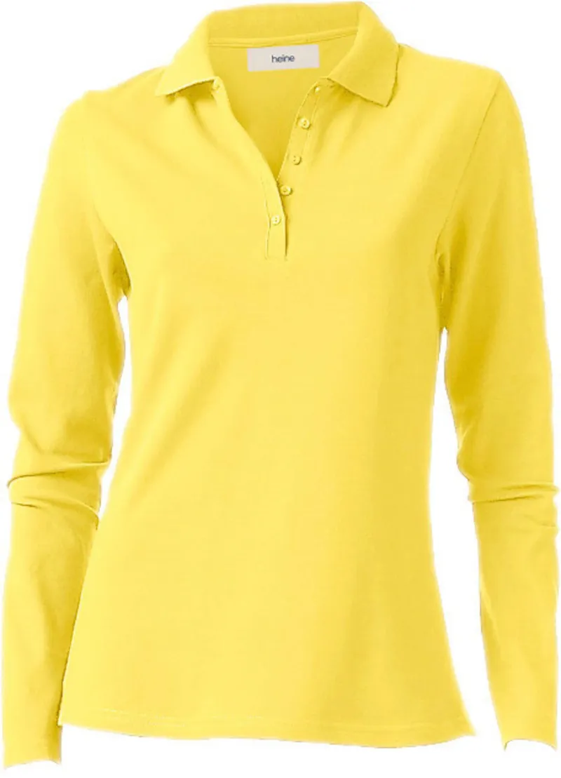 heine Langarm-Poloshirt gelb, Gelb, – Produktbild 1 von 2