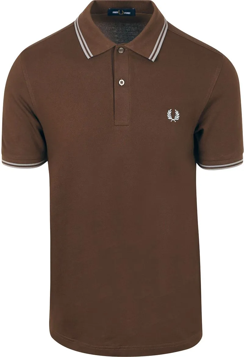 Fred Perry Fred Perry Polo Twin Tipped M3600 Braun 49A - Größe L, Braun, – Produktbild 1 von 5