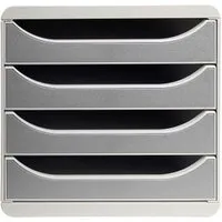 Exacompta Exacompta Schubladenbox "Office", DIN A4+, 4 Schubladen offen, steingrau – Produktbild 1 von 1