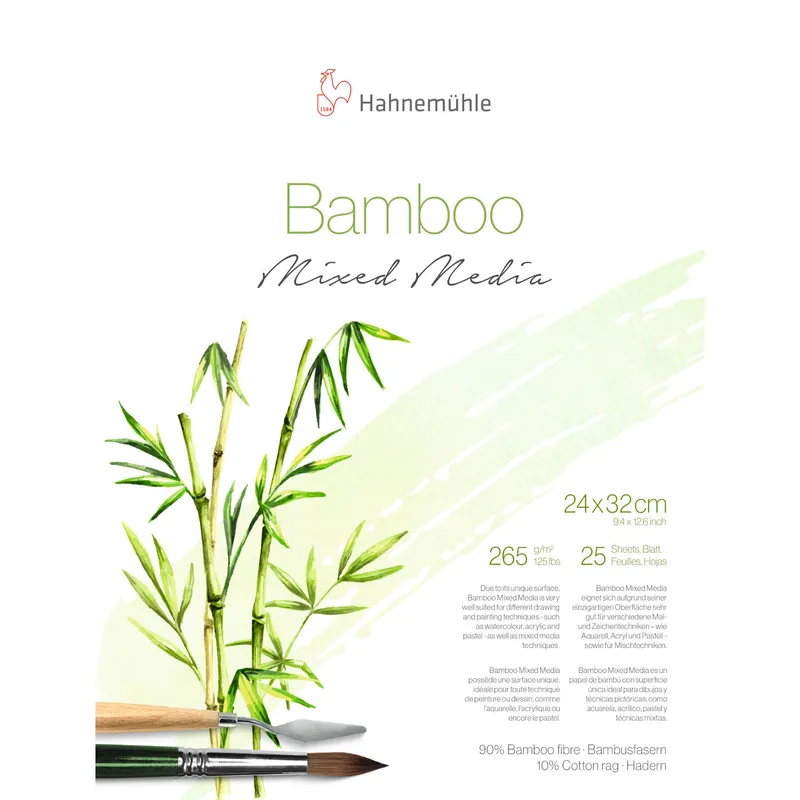 Hahnemühle Hahnemühle Block Bamboo Mixed Media 265g/m² 24x32cm 25 Blatt – Produktbild 1 von 1