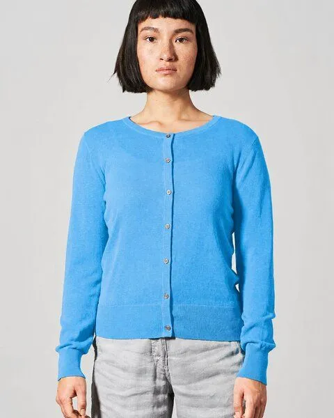 HempAge HempAge Cardiganjacke Damen Hanf/Biobaumwolle, Topaz (blau), – Produktbild 2 von 4
