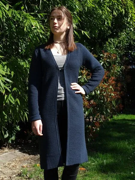 NATIVE SOULS NATIVE SOULS Strick Long-Cardigan Damen, Navy, – Produktbild 2 von 3