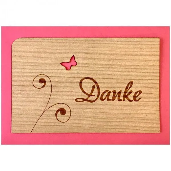 holzpost holzpost Postkarte aus Holz "Danke" – Produktbild 1 von 3