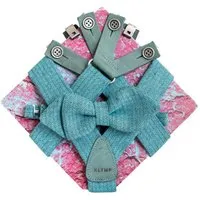 klYmp klYmp Hosenträger / Schleife in Leinen Diamand, Cyan (blau), – Produktbild 1 von 2