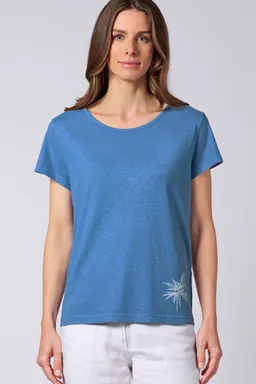 HempAge Hempage Damen vegan T-Shirt Aus Hanf Mit Aufdruck Ozeanblau – Produktbild 1 von 1