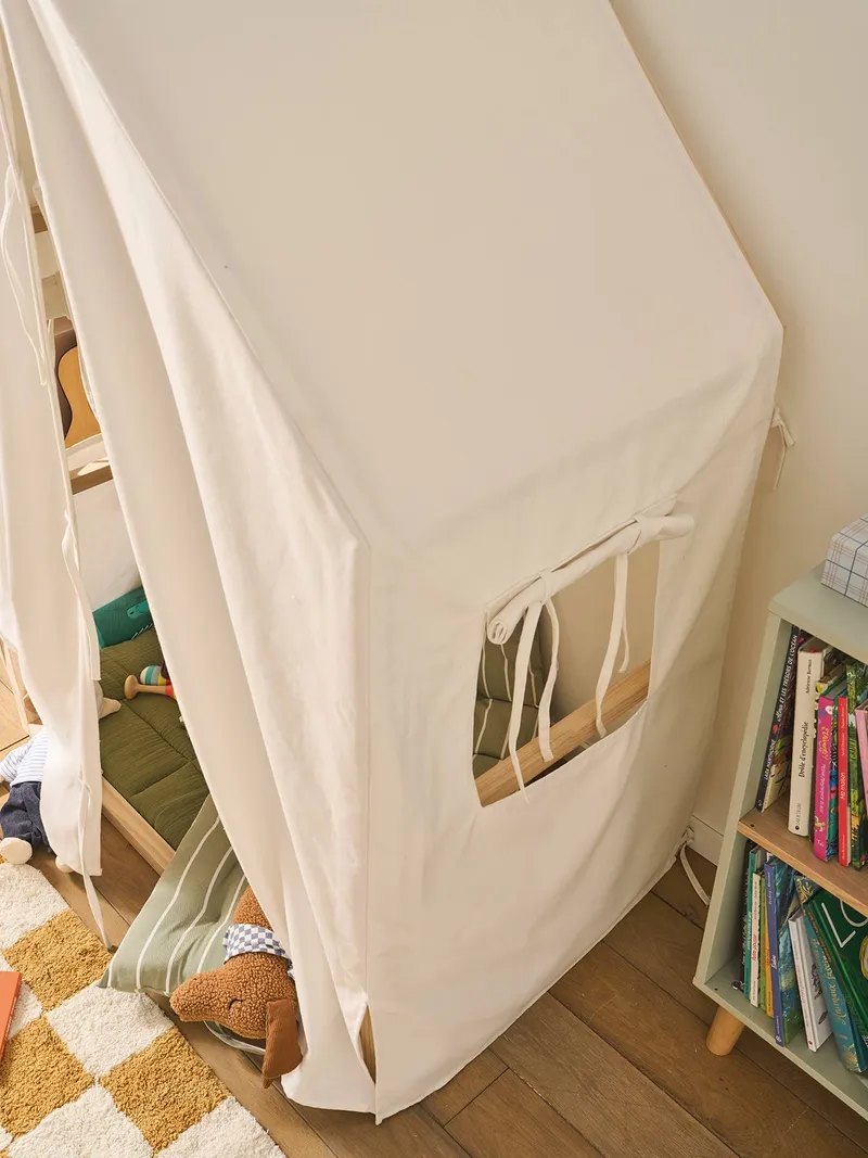 Vertbaudet 2-in-1 Kinderbett mit Stoffzelt und 2 Bettschubladen, Weiß, – Produktbild 4 von 4