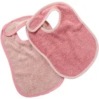HANS NATUR Lätzchen mit Klettverschluss Bio Baumwolle 2er Set rosa Maße 32 x 27 cm – Produktbild 1 von 1