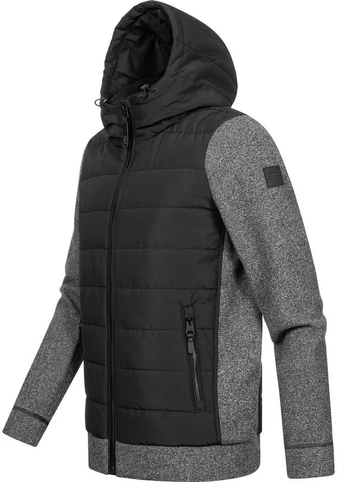 ragwear ragwear Steppjacke Doryan Mel Coole Herren Outdoorjacke mit weichen Ärmeln, Schwarz, – Produktbild 3 von 4