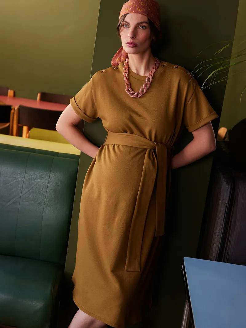 Envie De Fraise Sweatkleid für Schwangerschaft & Stillzeit ENVIE DE FRAISE, Olivgrün, – Produktbild 2 von 4