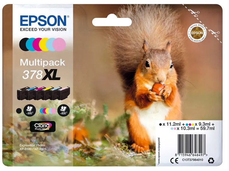 Epson Epson 6er Set Tintenpatronen 378XL schwarz, cyan, magenta, gelb, light-cyan, light-magenta – Produktbild 1 von 2