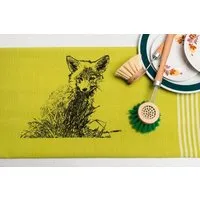 Hirschkind Hirschkind Bio & Fair-Trade-Geschirrtuch "Junger Fuchs" hellgrün – Produktbild 1 von 1