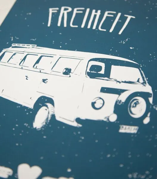 päfjes päfjes Freiheit - Bus Poster A4, Blau, – Produktbild 2 von 2