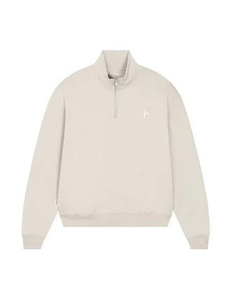 FUXBAU FUXBAU Frauen fux Half Zip Sweater, Beige, – Produktbild 3 von 4