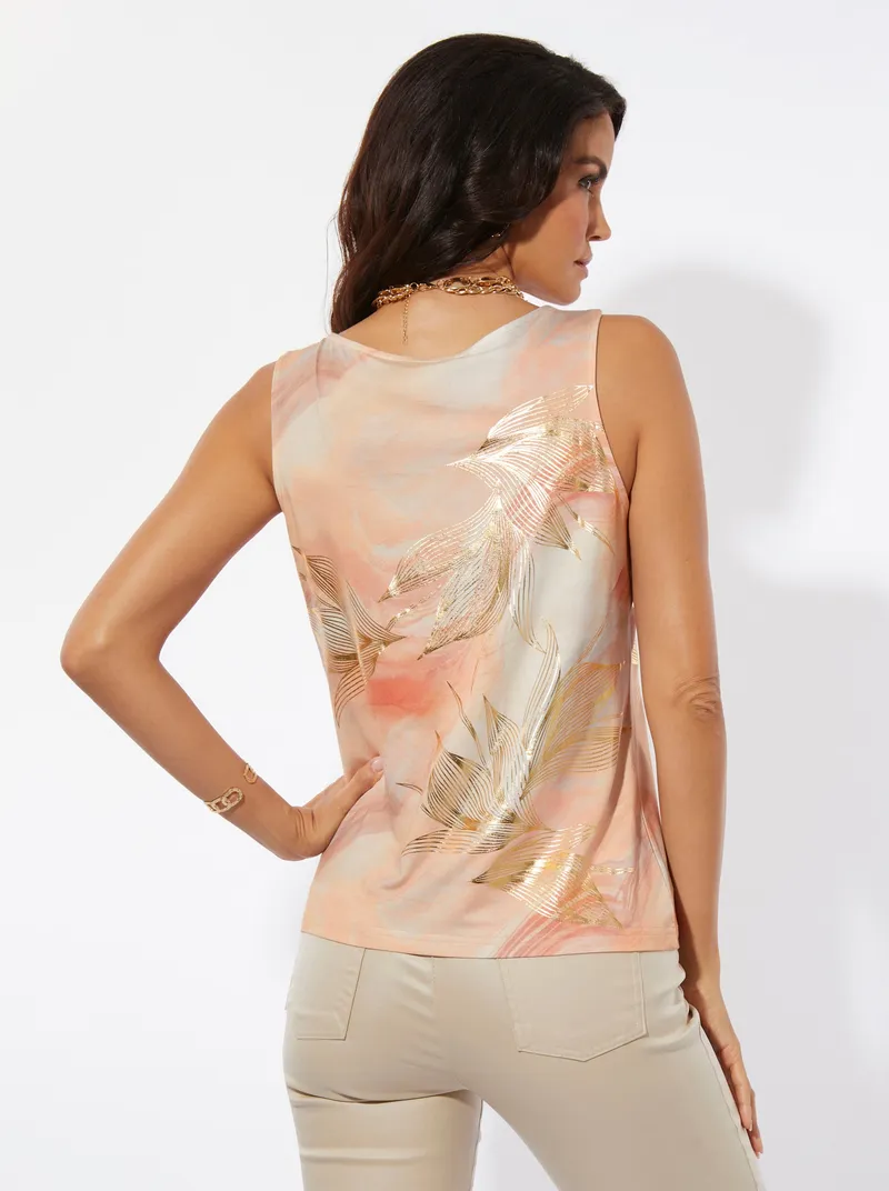 Witt Shirttop ecru-apricot-bedruckt, Ecru-apricot-bedruckt, – Produktbild 2 von 2