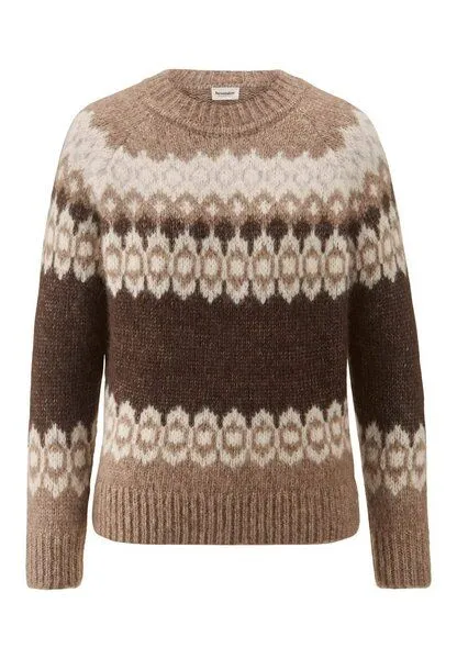 hessnatur hessnatur Stick Pullover Relaxed aus Alpaka und Bio-Baumwolle, Naturbraun, – Produktbild 3 von 4