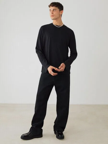 Honest Basics Honest Basics OG Langarmshirt aus Bio- und recycelter Baumwolle, Schwarz, – Produktbild 4 von 4