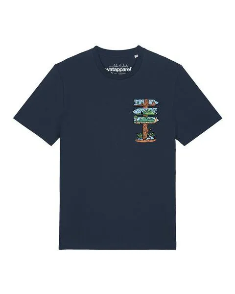 watapparel watapparel T-Shirt Unisex Adventure is everywhere, French navy, – Produktbild 1 von 2