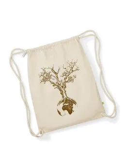 Life-Tree Life-Tree Stringbag aus Biobaumwolle Fairwear "Weltenbaum" für in Grün/Blau/Weiß/Rot – Produktbild 1 von 1