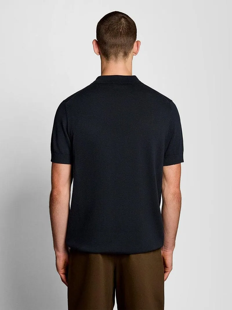 Lyle and Scott Lyle & Scott Strick-Poloshirt Marine - Größe L, Dunkelblau, – Produktbild 3 von 5